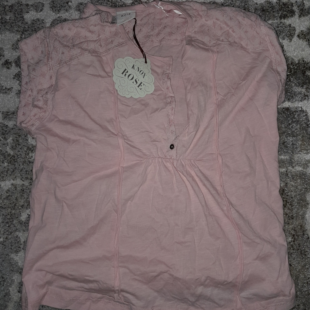 Knox Rose Women's Pink Short Sleeved Top Size M